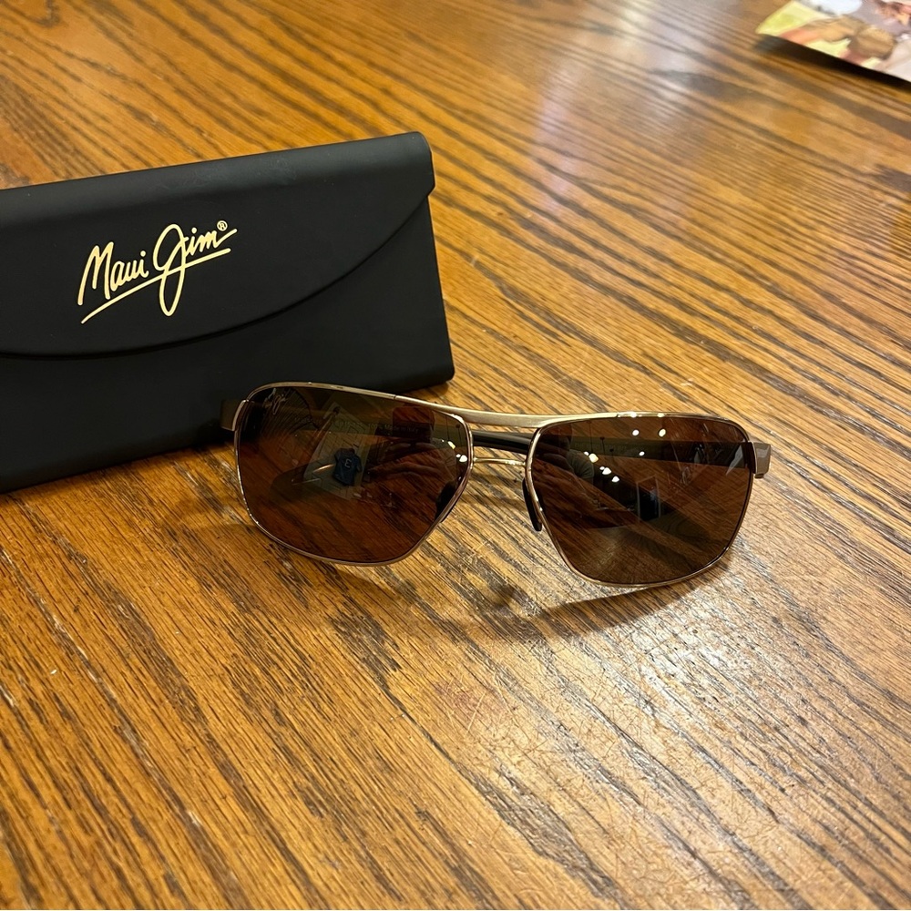 Maui Jim The Bird Sunglasses STG-BG Brown Case Cleaning Cloth MJ835-16
